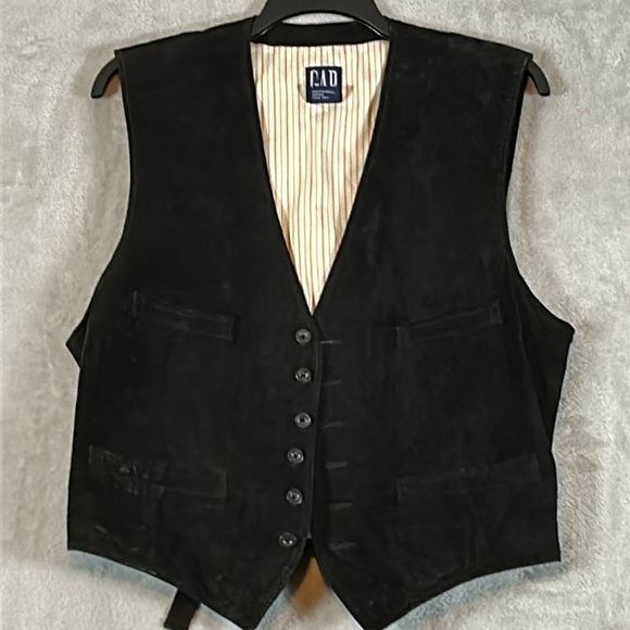 GAP Other - Vintage 90s gap suede leather button up vest size XL